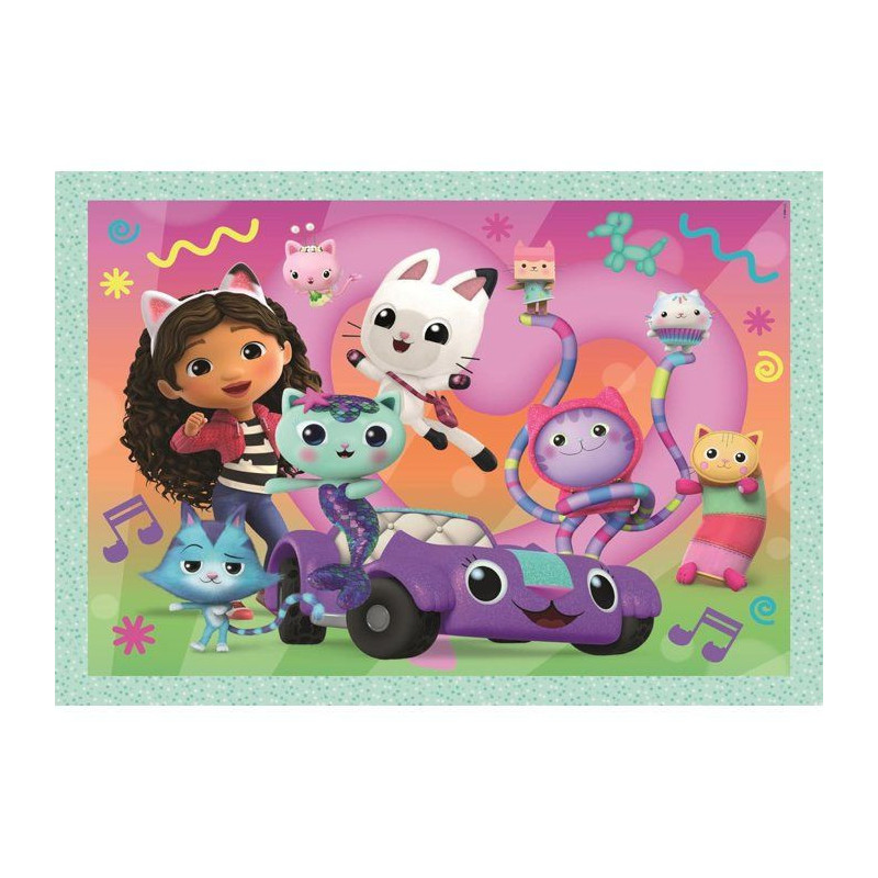 CLEMENTONI - Puzzle 4 en 1 - Gabby's Dollhouse