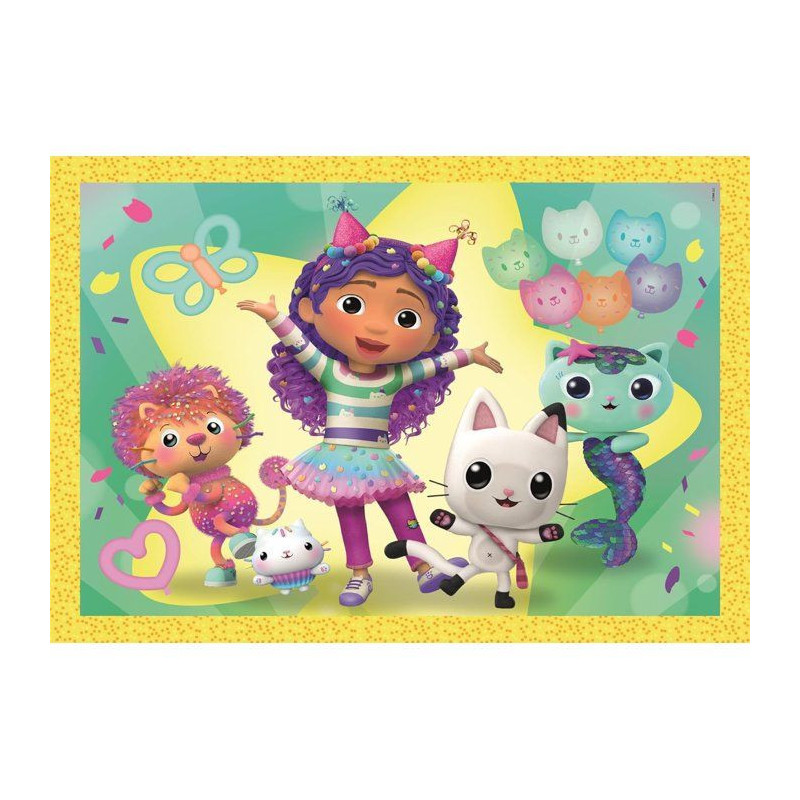 CLEMENTONI - Puzzle 4 en 1 - Gabby's Dollhouse