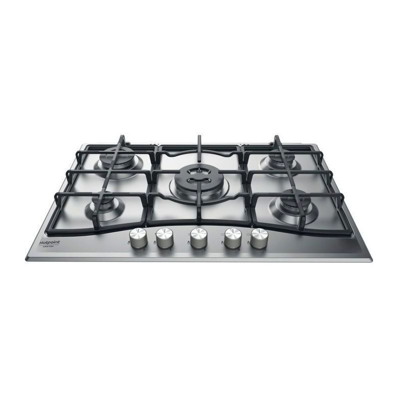 HOTPOINT PNN 751 IX Plaque de cuisson gaz - 5 foyers - 10,5kW - L75 x