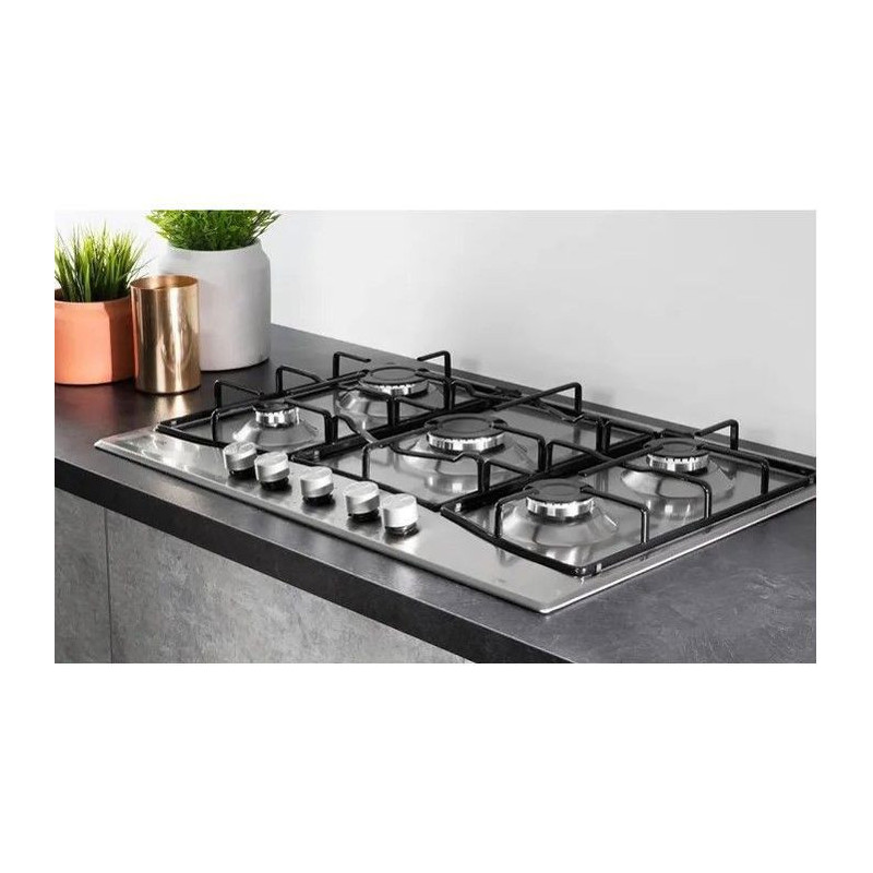 HOTPOINT PNN 751 IX Plaque de cuisson gaz - 5 foyers - 10,5kW - L75 x