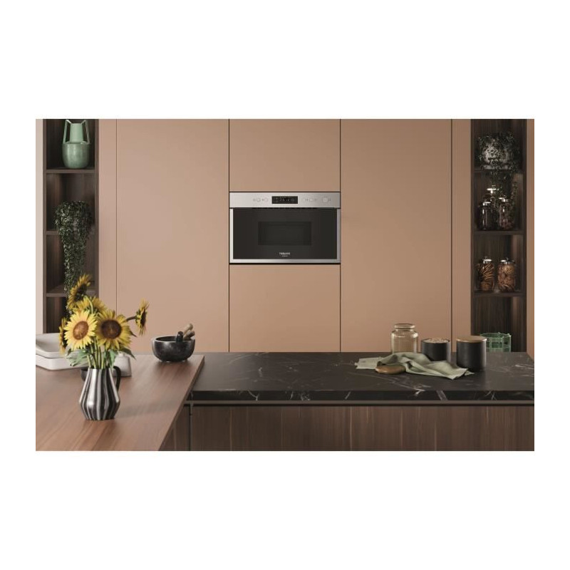 Four micro-ondes encastrable - HOTPOINT - HAM 212O X - Inox - 22 L