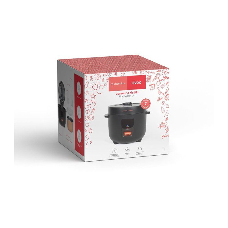 Cuiseur a riz - LIVOO - DOC299 - 1,8 L - maintien au chaud - accessoir