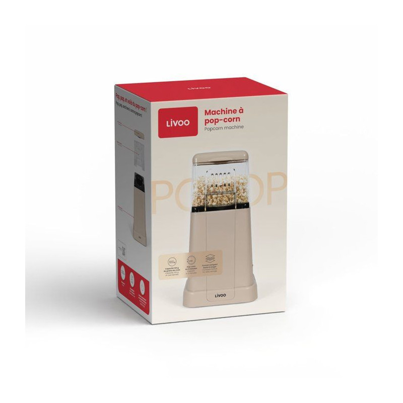 Machine a pop-corn - LIVOO - DOM497C - 1200 W - sans huile