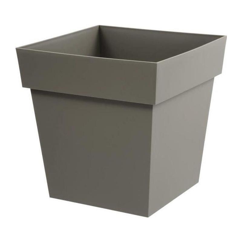 Eda Tuscan square flower pot - 39 x 39 x H 39 cm - 38 L - Taupe