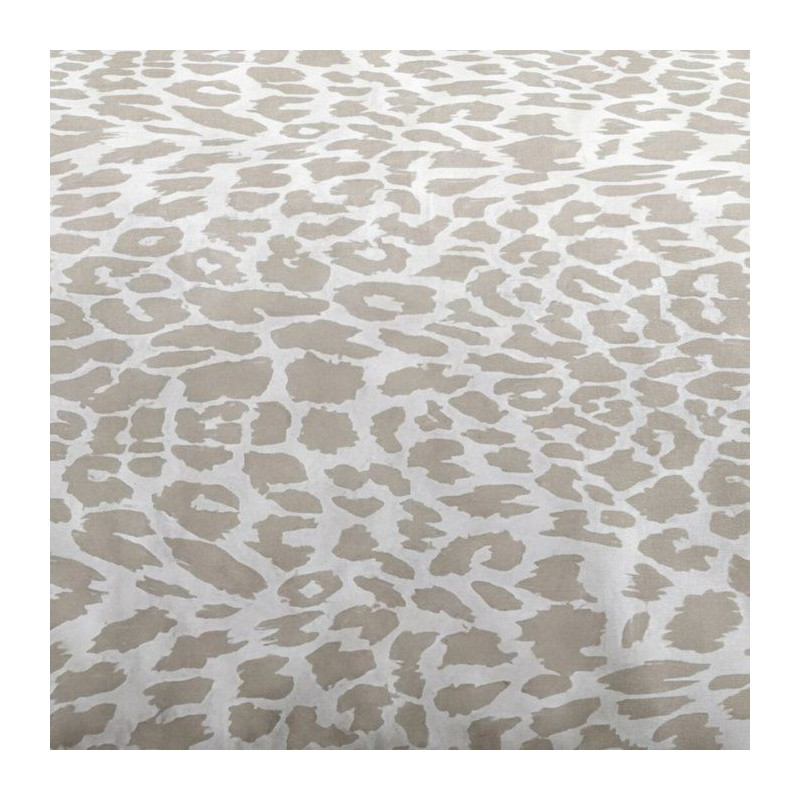 Parure de Lit - 240 x 220 cm - Coton Imprimé Léopard Beige - TODAY S