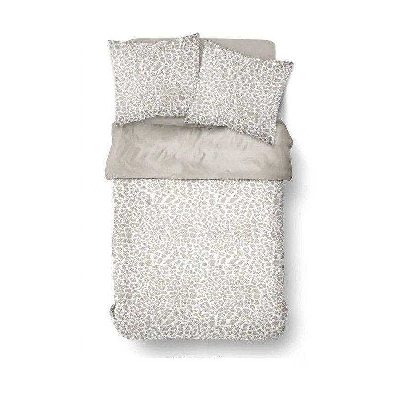 Parure de Lit - 240 x 220 cm - Coton Imprimé Léopard Beige - TODAY S