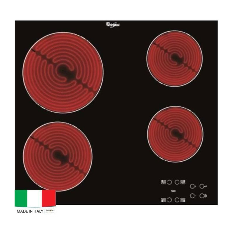Plaque de cuisson Vitrocéramique WHIRLPOOL AKT8090NE - 4 zones - 6200