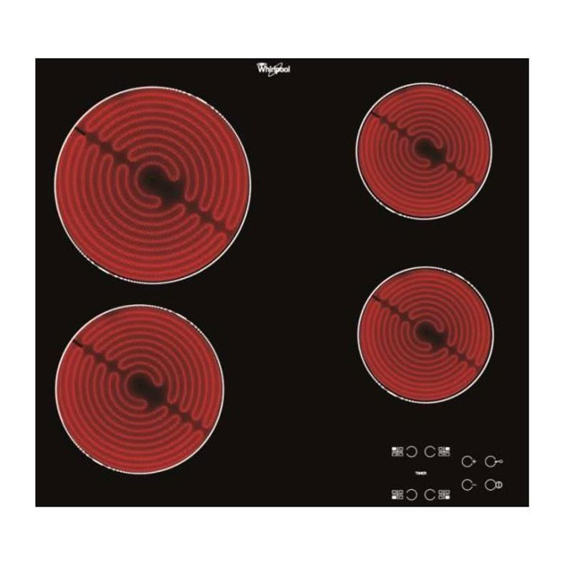 Plaque de cuisson Vitrocéramique WHIRLPOOL AKT8090NE - 4 zones - 6200
