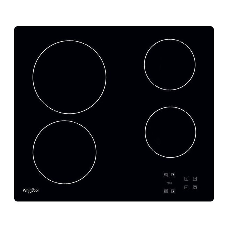 Plaque de cuisson Vitrocéramique WHIRLPOOL AKT8090NE - 4 zones - 6200