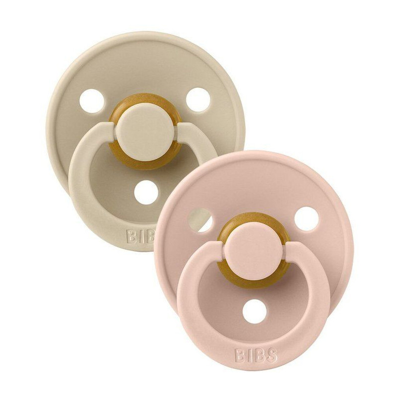 Sucette bébé - BIBS - Colour - Embout rond - Pack de 2 - Caoutchouc