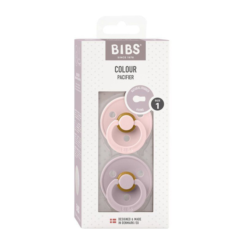 Sucette bébé - BIBS - Colour - Embout rond - Pack de 2 - Caoutchouc