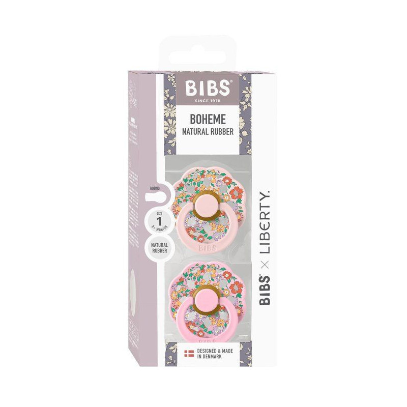 Sucette bébé - BIBS x Liberty - Boheme - Ronde - T1 - Caoutchouc nat