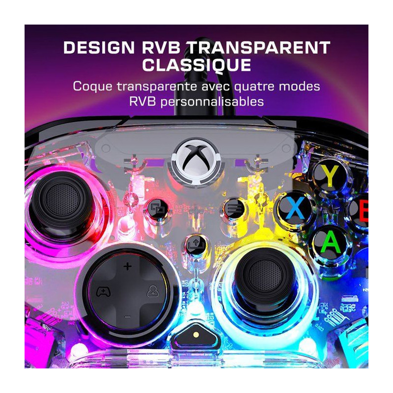 Manette de jeu - Xbox - Afterglow - Filaire - Transparente - Compatibl