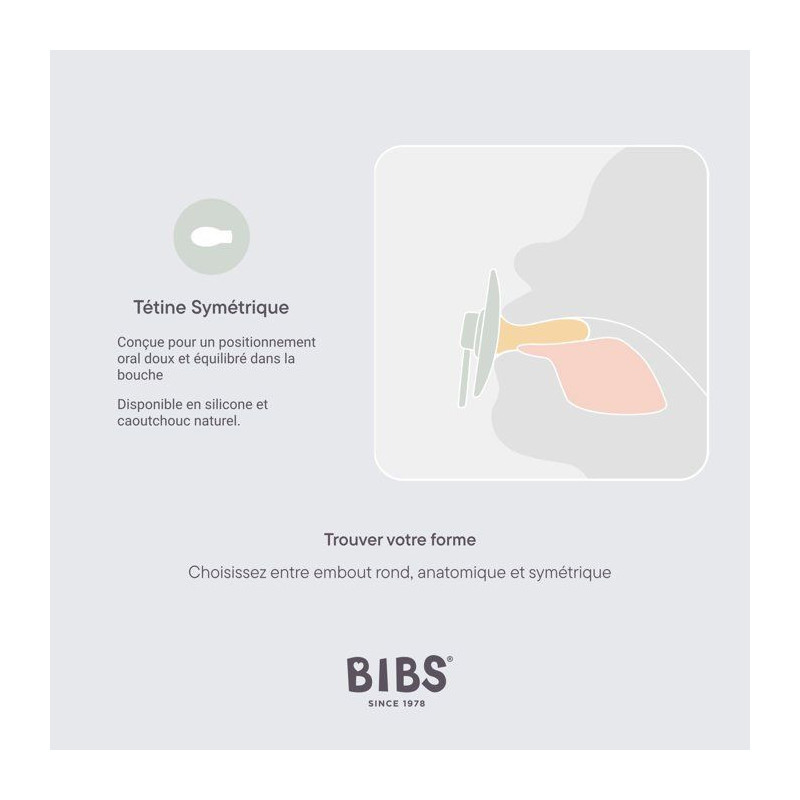 Sucette bébé - BIBS Colour - Symétrique - T2 - Silicone - Phosphore