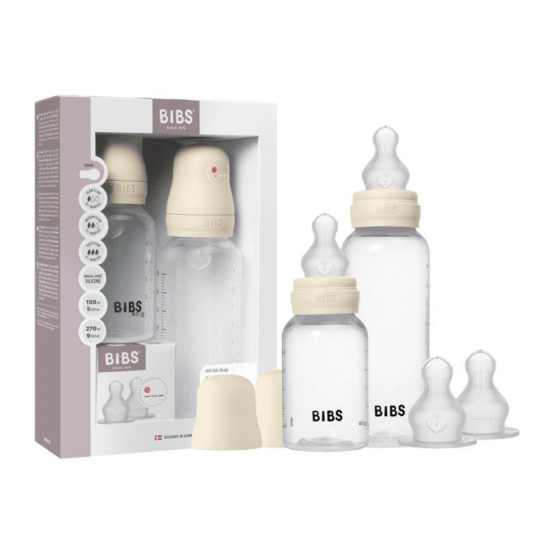 Biberon bébé - BIBS Grow & Flow - Embout rond - Silicone - 150 ml &