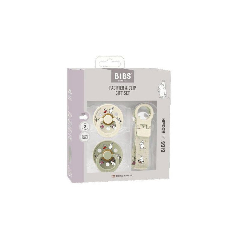 Coffret cadeau bébé - BIBS x Moomins - Sucette & attache - Caoutchou