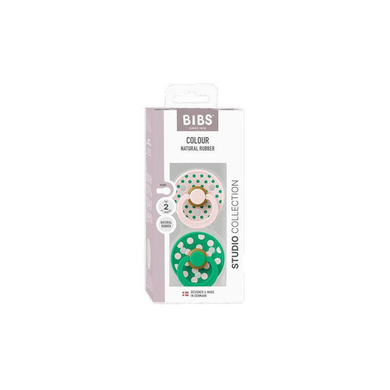 Sucette bébé - BIBS Studio Colour - Ronde - T2 - Caoutchouc naturel