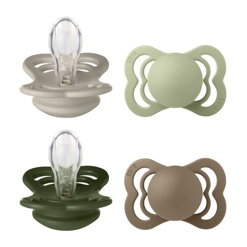Sucette bébé - BIBS Supreme - Symétrique - T1 - Silicone - 4 pieces