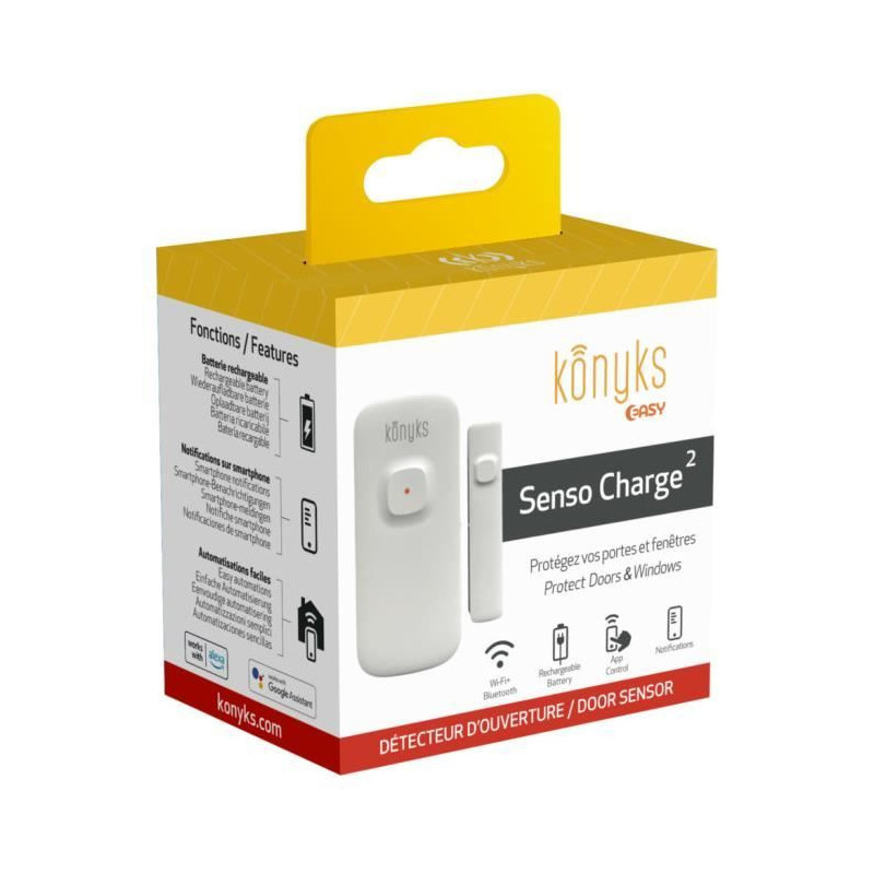 Konyks Senso Charge 2 - Détecteur d'ouverture Wi-Fi sur batterie pour