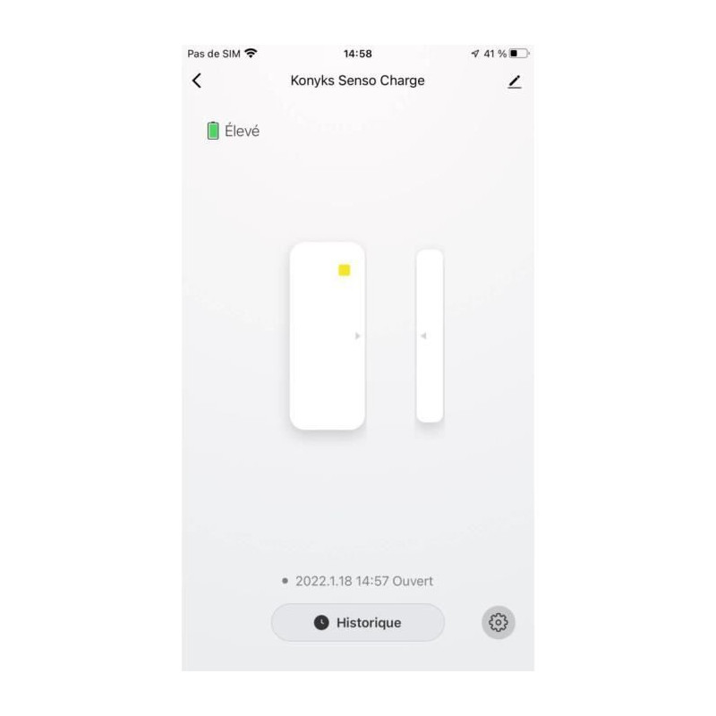 Konyks Senso Charge 2 - Détecteur d'ouverture Wi-Fi sur batterie pour