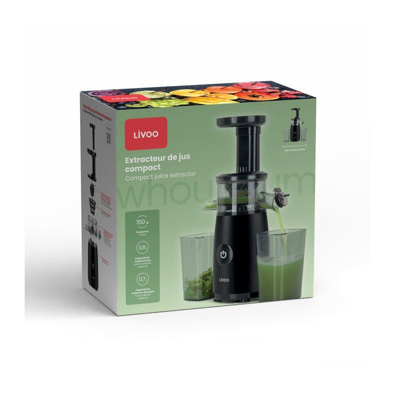 Extracteur de jus compact - LIVOO - DOD215N - 150 W - 60 tr/min - Filt