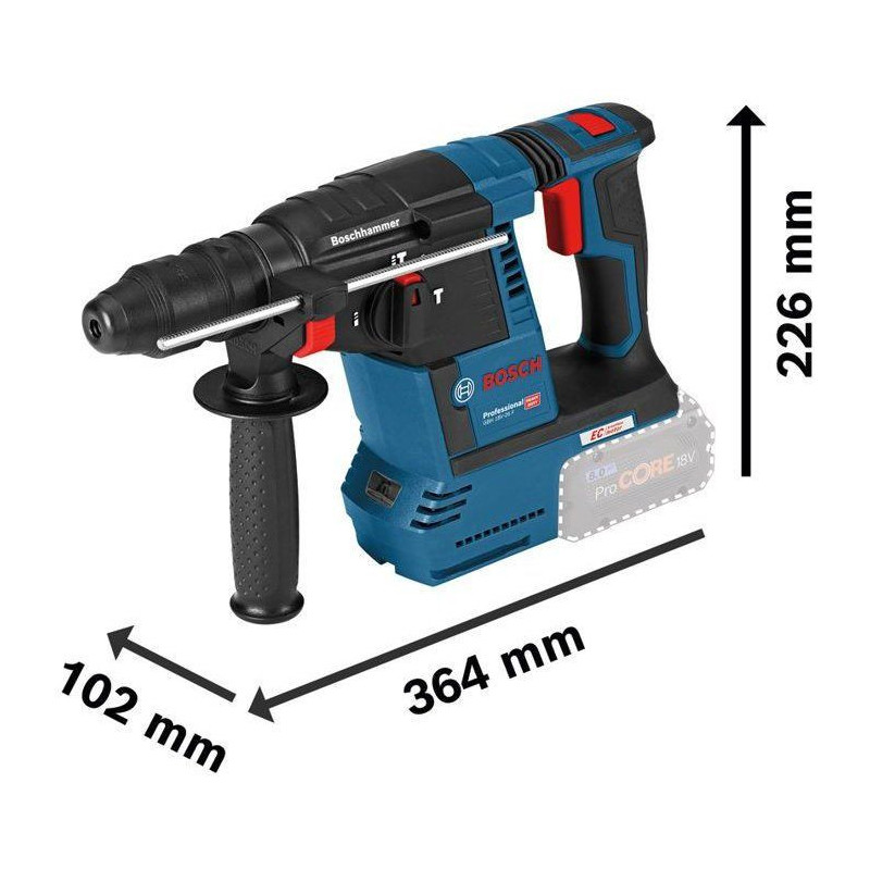 Cordless rotary hammer BOSCH PROFESSIONAL SDS plus GBH 18V-26 F solo L
