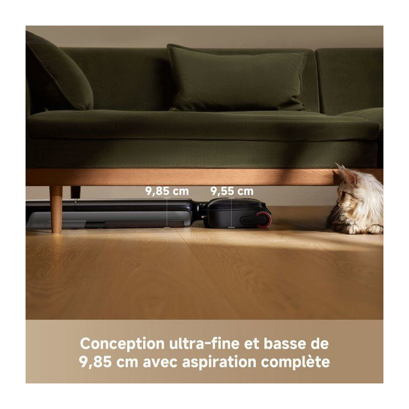 DREAME T12 PRO - Aspirateur Laveur - Ultra-fin 9,85 cm - 25000Pa - Aut