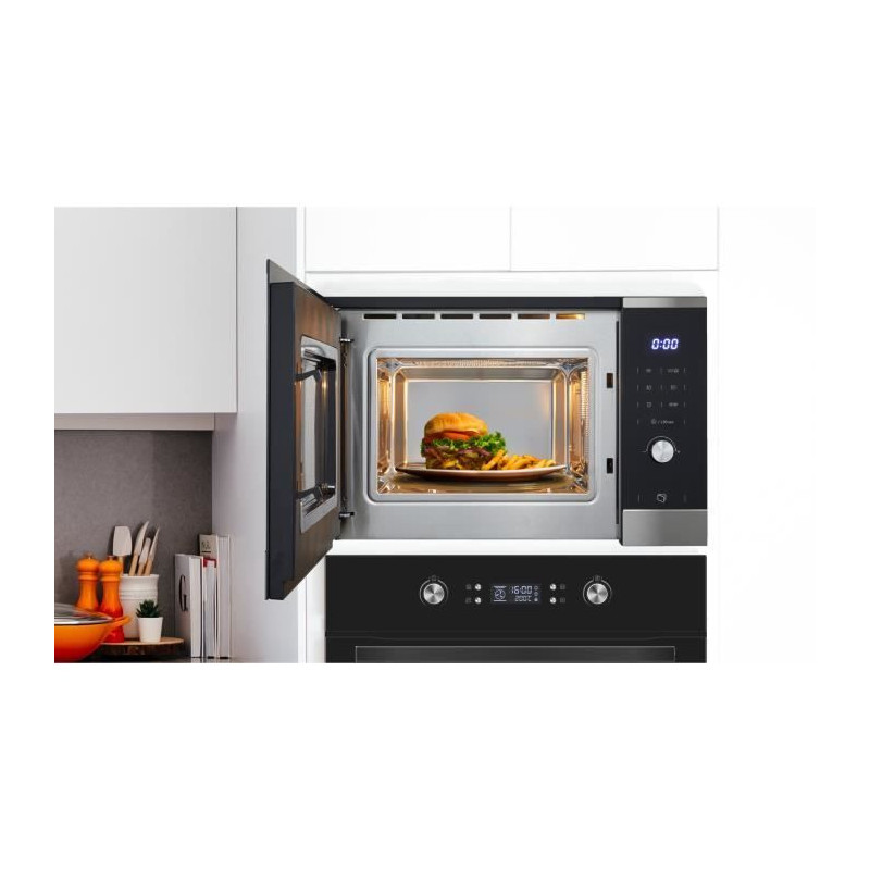 Micro ondes grill encastrable CONTINENTAL EDISON CEMO25GINE Noir Inox