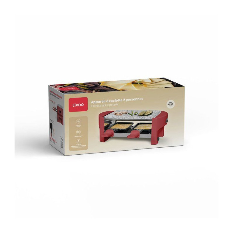 Raclette - LIVOO - DOC369RC - 2 personnes - grill