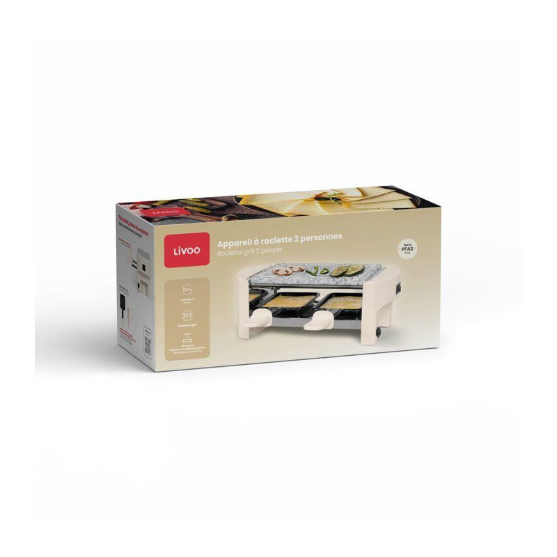 Raclette - LIVOO - DOC369C - 2 personnes - grill