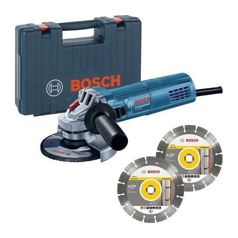 BOSCH PROFESIONNAL 800W angle grinder - 125 mm + 2 diamond discs + box