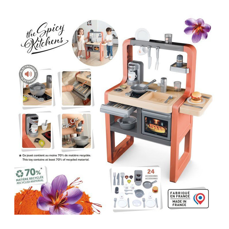 Cuisine pour enfant - Smoby - Modele Safran - Des 3 ans - Accessoires