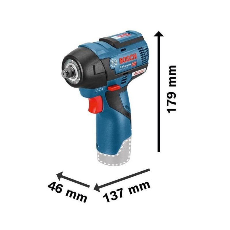 Bosch Professional GDS 12V-115 wrench + 2 3.0Ah batteries + L-BOXX - 0