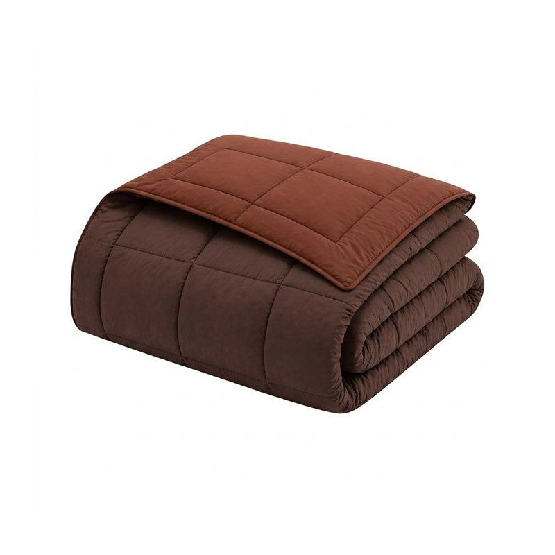 CALGARY - Couette Chaude Microfibre 400gr/m² - Choco & Moka - 200 x 2