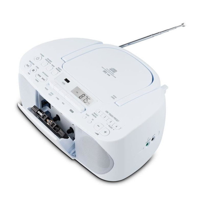 Radio CD K7 - MEDION - FM - 2x3W RMS - Bleu