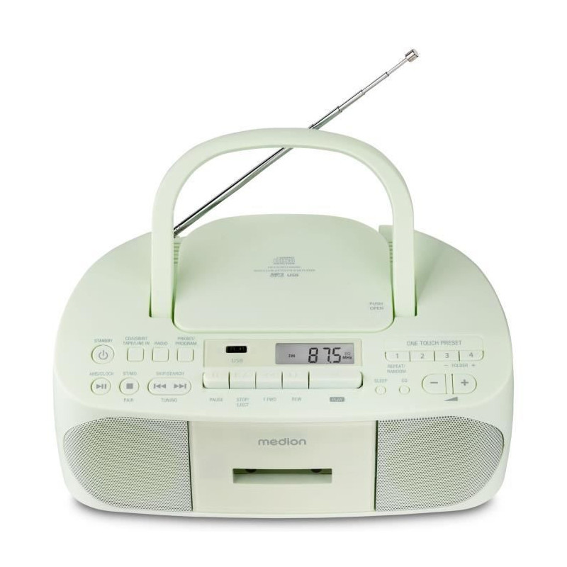 Radio CD K7 - MEDION - FM - 2x3W RMS - Vert