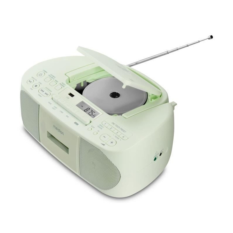 Radio CD K7 - MEDION - FM - 2x3W RMS - Vert