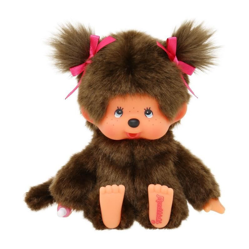 Peluche singe - BANDAI - Peluche l'Original Fille - Monchhichi - 20 cm