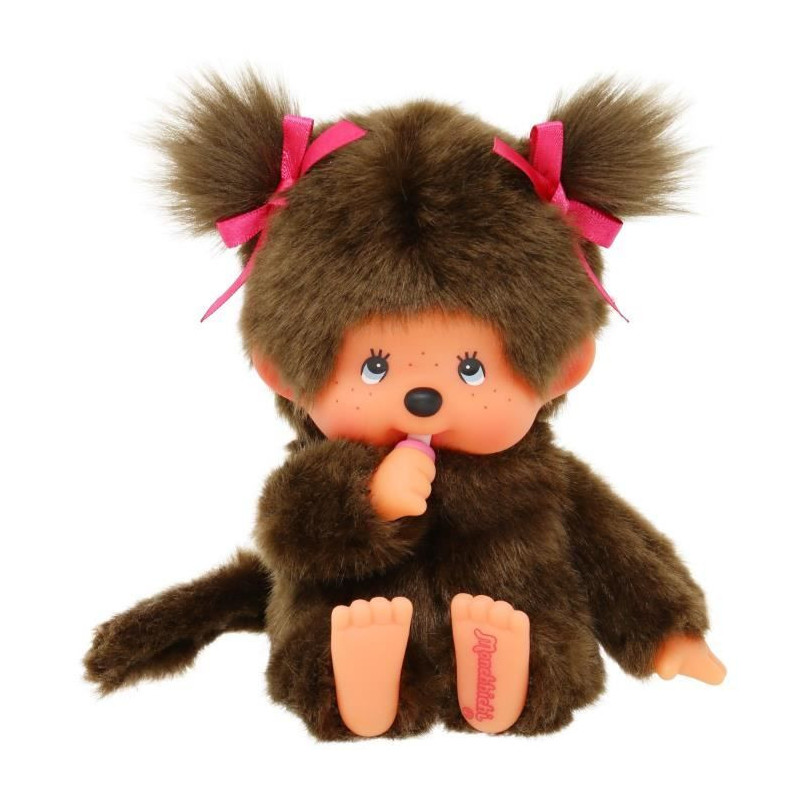 Peluche singe - BANDAI - Peluche l'Original Fille - Monchhichi - 20 cm