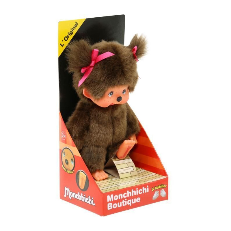 Peluche singe - BANDAI - Peluche l'Original Fille - Monchhichi - 20 cm