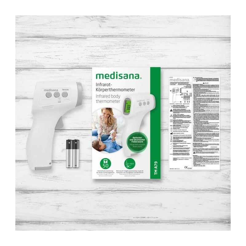Thermemètre sans contact TM A79 medisana. Alarmes visuelle (3 couleur