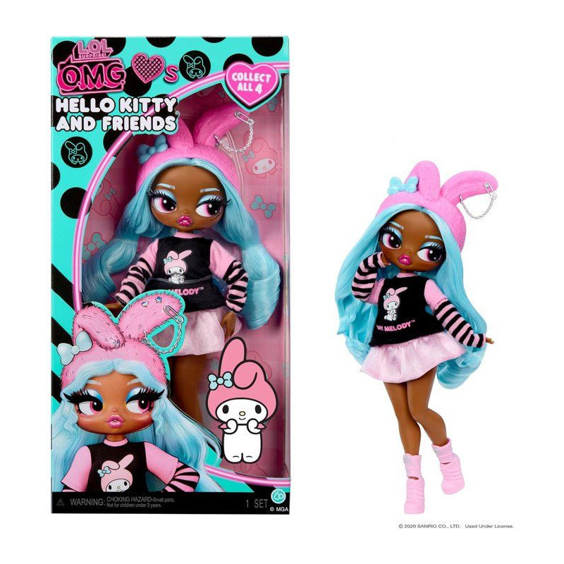 L.O.L. Surprise! O.M.G. Hello Kitty and Friends - Melody, poupée arti