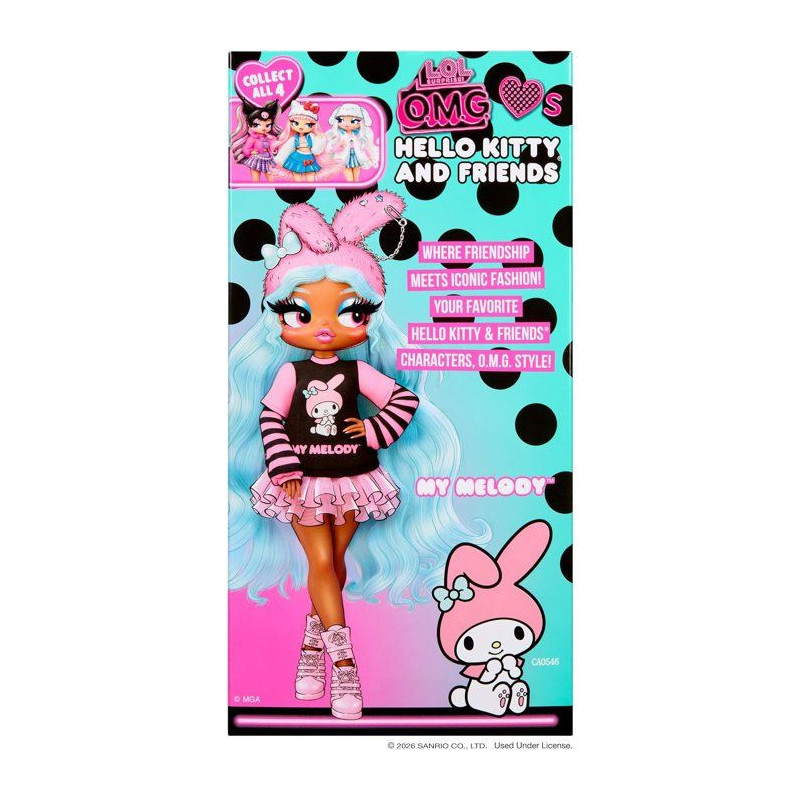 L.O.L. Surprise! O.M.G. Hello Kitty and Friends - Melody, poupée arti