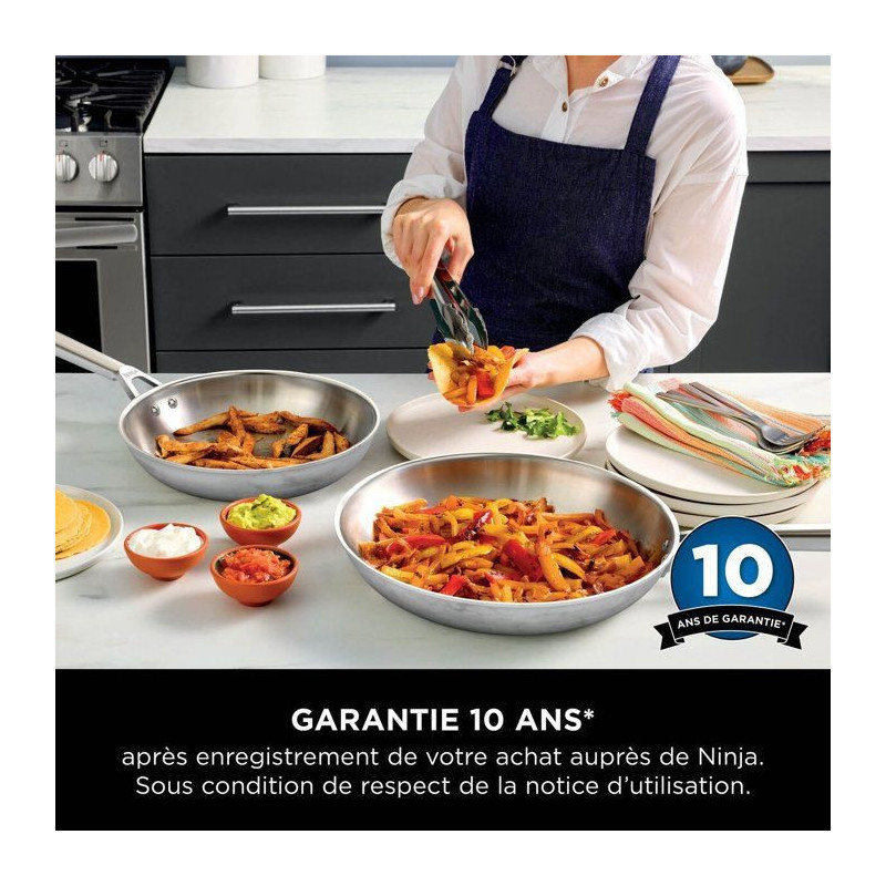 Marmite en inox - Ninja - EverClad C90422EUI - 22 cm avec couvercle -