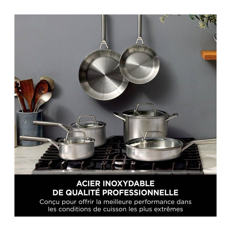 Wok en inox - Ninja - EverClad C90928EUI - 28 cm - Tri-ply, induction,