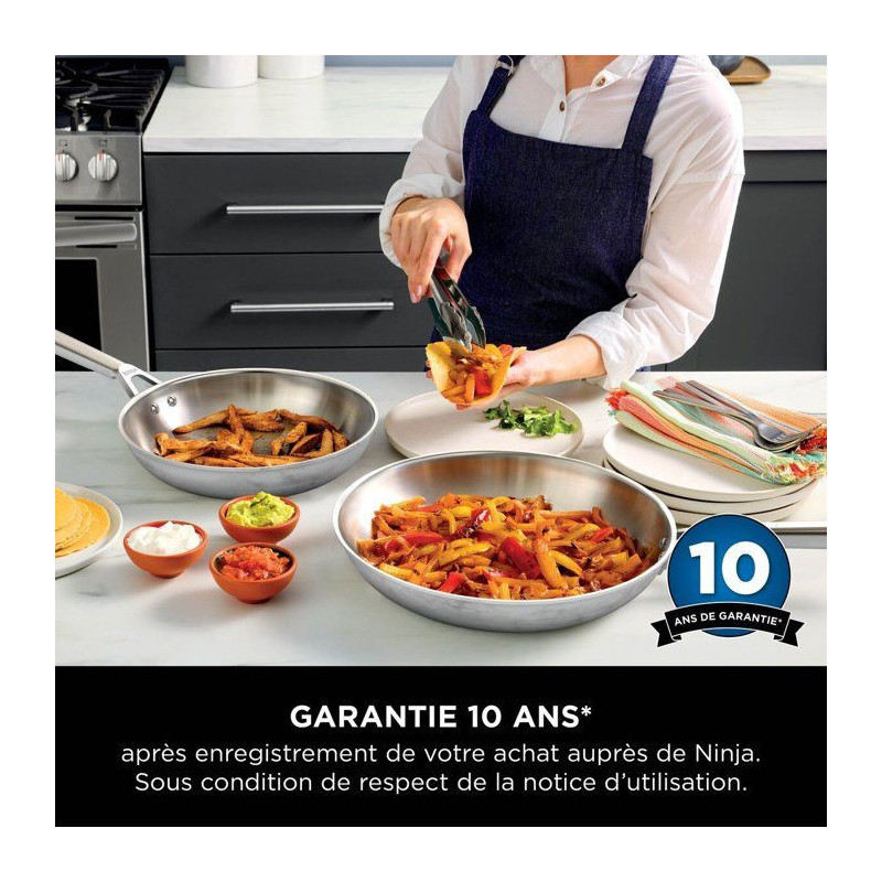 Wok en inox - Ninja - EverClad C90928EUI - 28 cm - Tri-ply, induction,