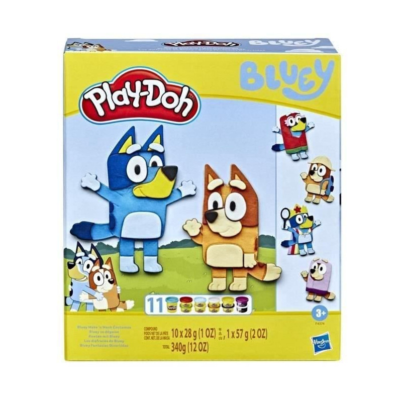 Play-Doh Bluey se déguise, Coffret avec 11 pots de pâte à modeler B