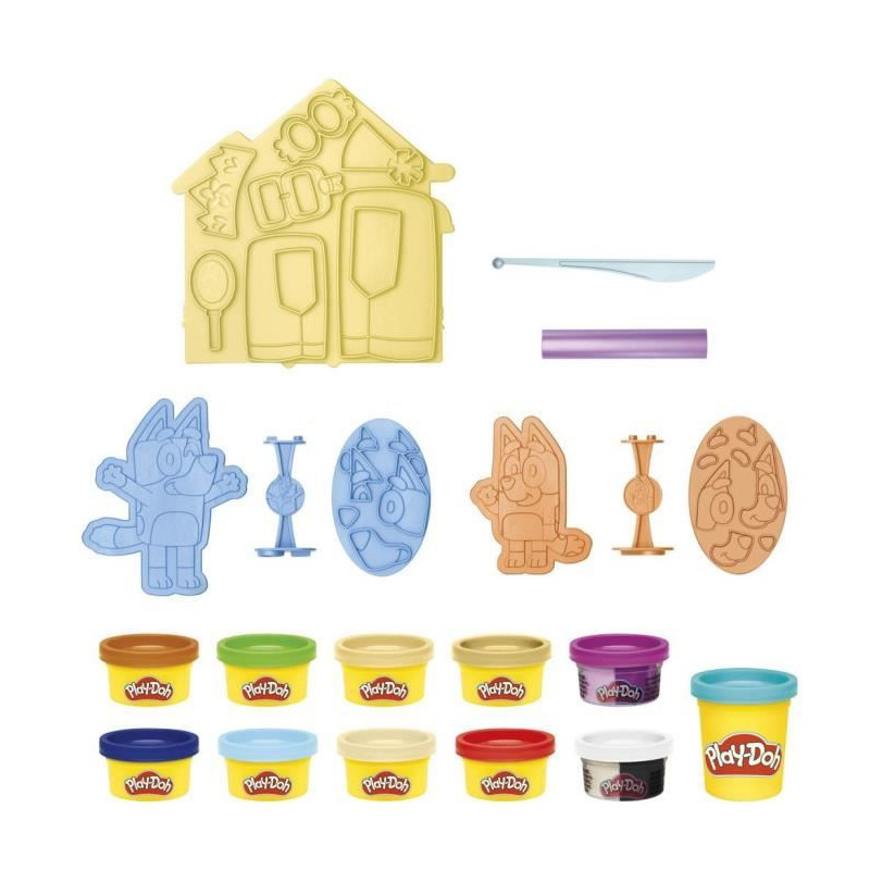 Play-Doh Bluey se déguise, Coffret avec 11 pots de pâte à modeler B