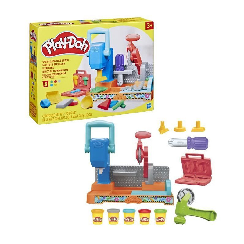 Play-Doh Mon petit bricoleur, coffret avec pâte à modeler, loisirs c