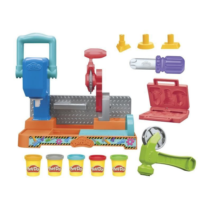Play-Doh Mon petit bricoleur, coffret avec pâte à modeler, loisirs c